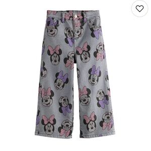 NEW! Girl’s Disney Minnie Mouse Wide Leg Jeans Gray Size 5T